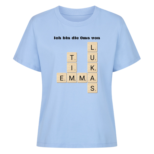 Ich bin die Oma von - Scrabble - Premium T-Shirt Frauen personalisiert