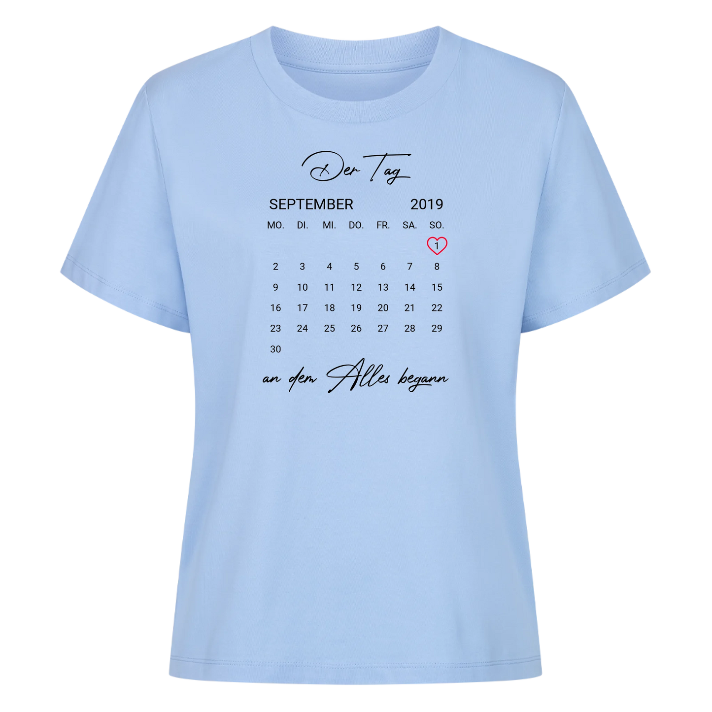 Kalender Datum mit Wunschtext - Premium T-Shirt Woman