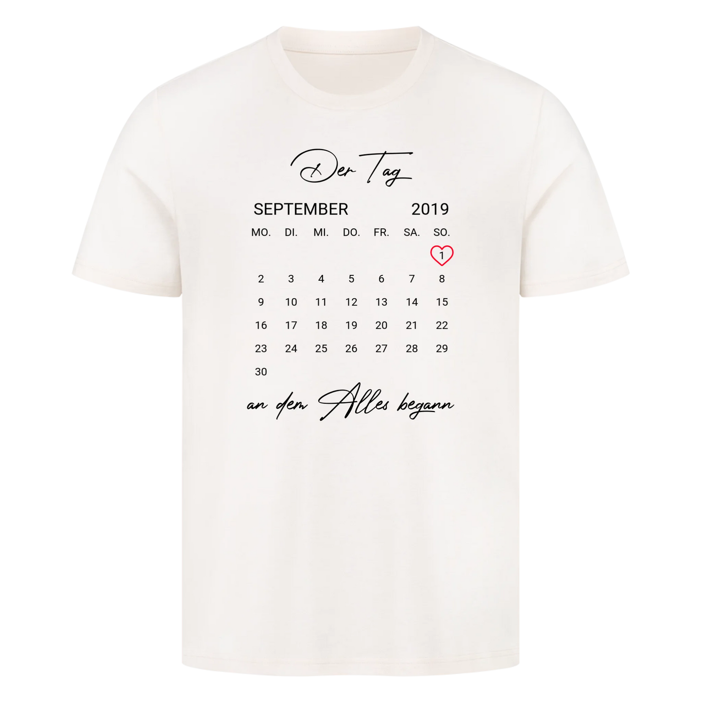 Kalender Datum mit Wunschtext - Premium T-Shirt Men