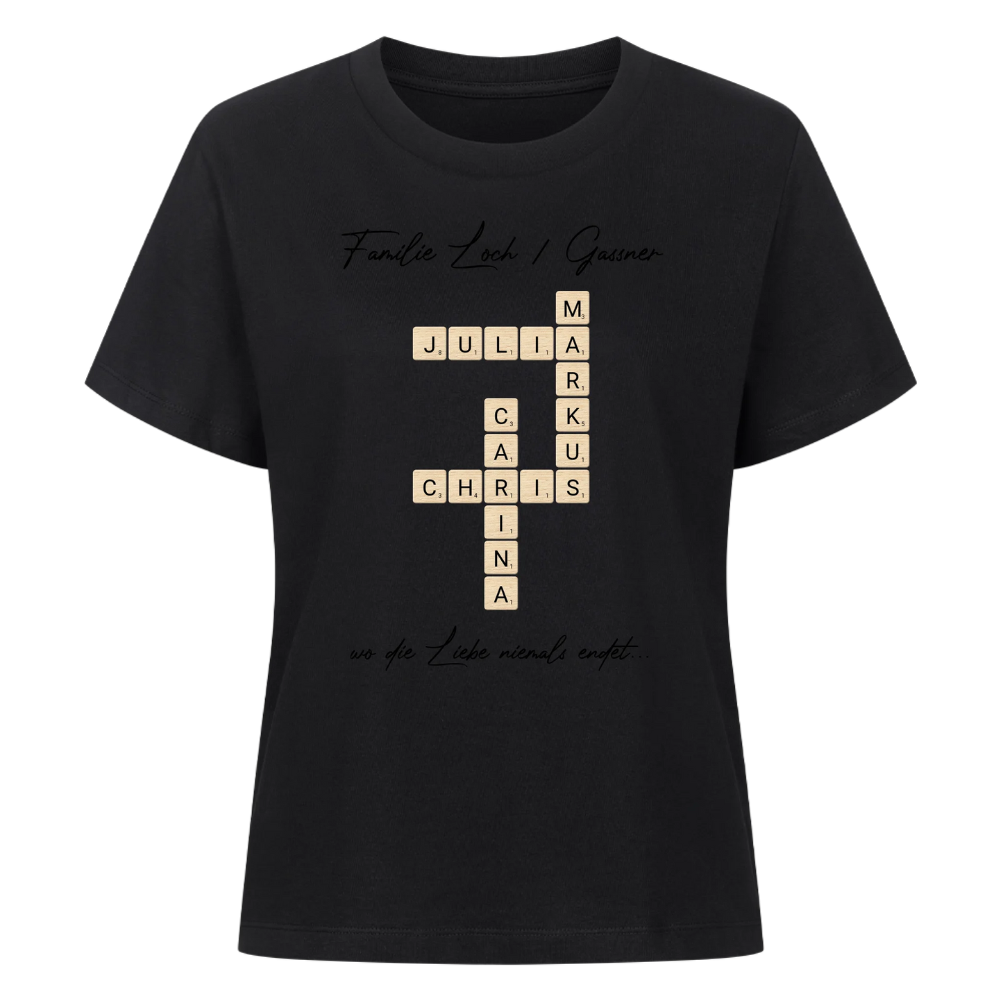 Scrabble - Familie & Wunschtext - Premium T-Shirt Frauen personalisiert