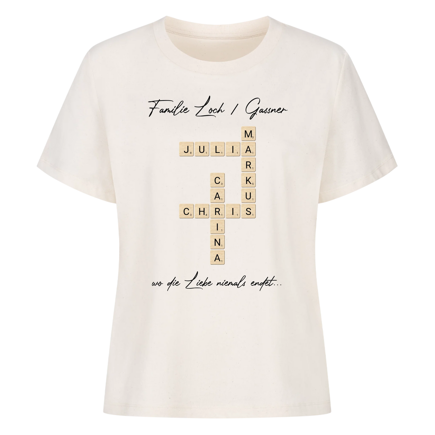 Scrabble - Familie & Wunschtext - Premium T-Shirt Frauen personalisiert