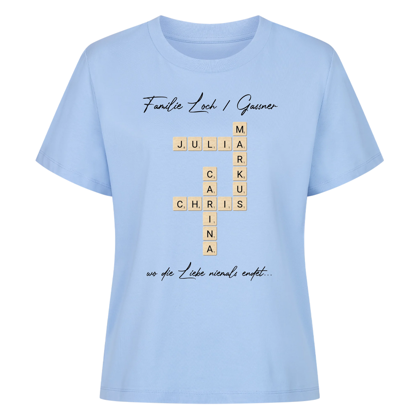 Scrabble - Familie & Wunschtext - Premium T-Shirt Frauen personalisiert