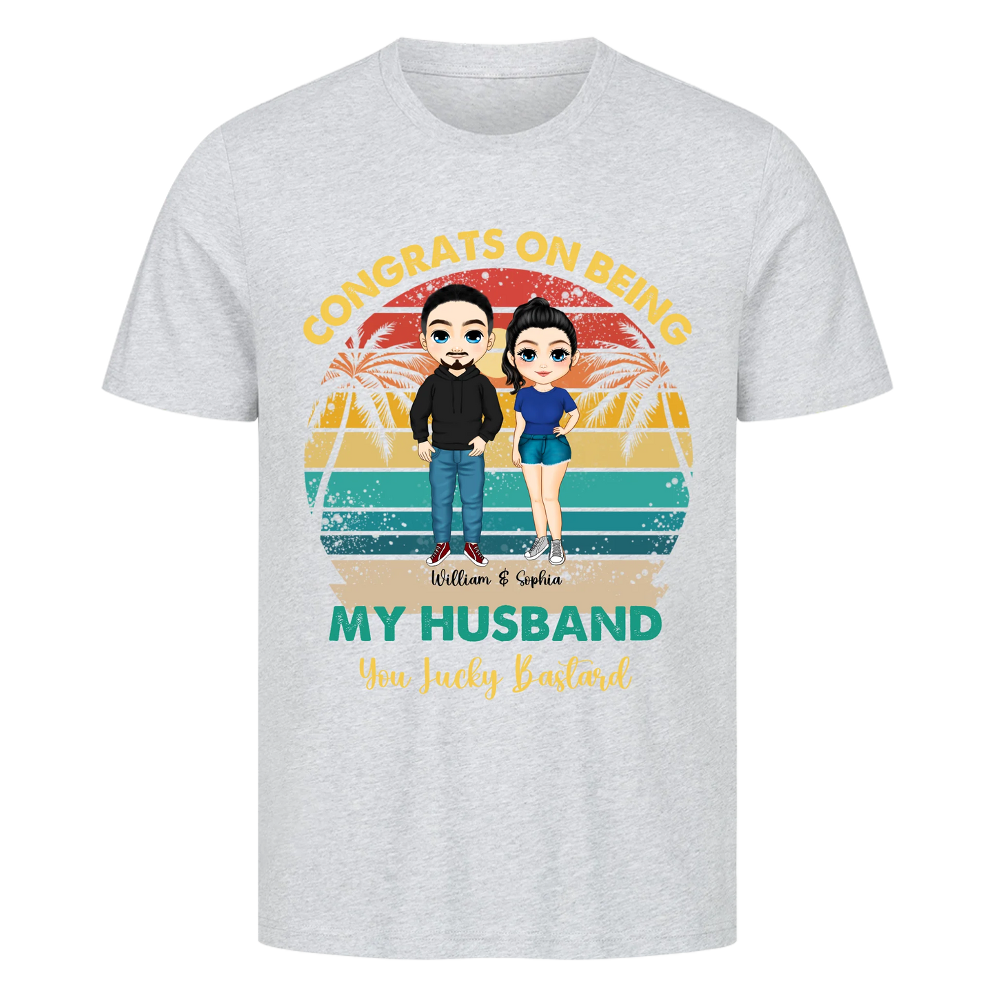 Congrats on being my Husband - You Lucky Bastard - Premium T-Shirt Männer / Unisex personalisiert