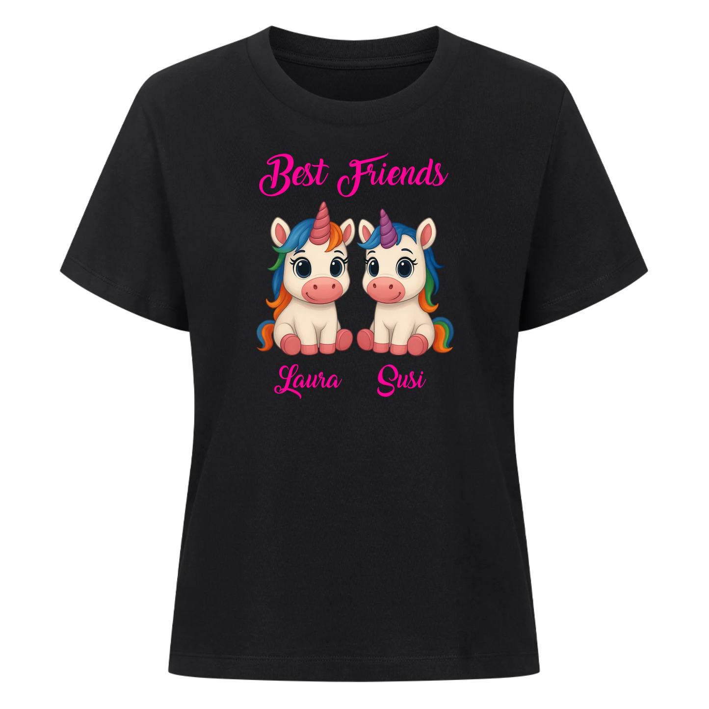 Best Friends 2 Einhörner mit Wunschnamen - Premium T-Shirt Woman