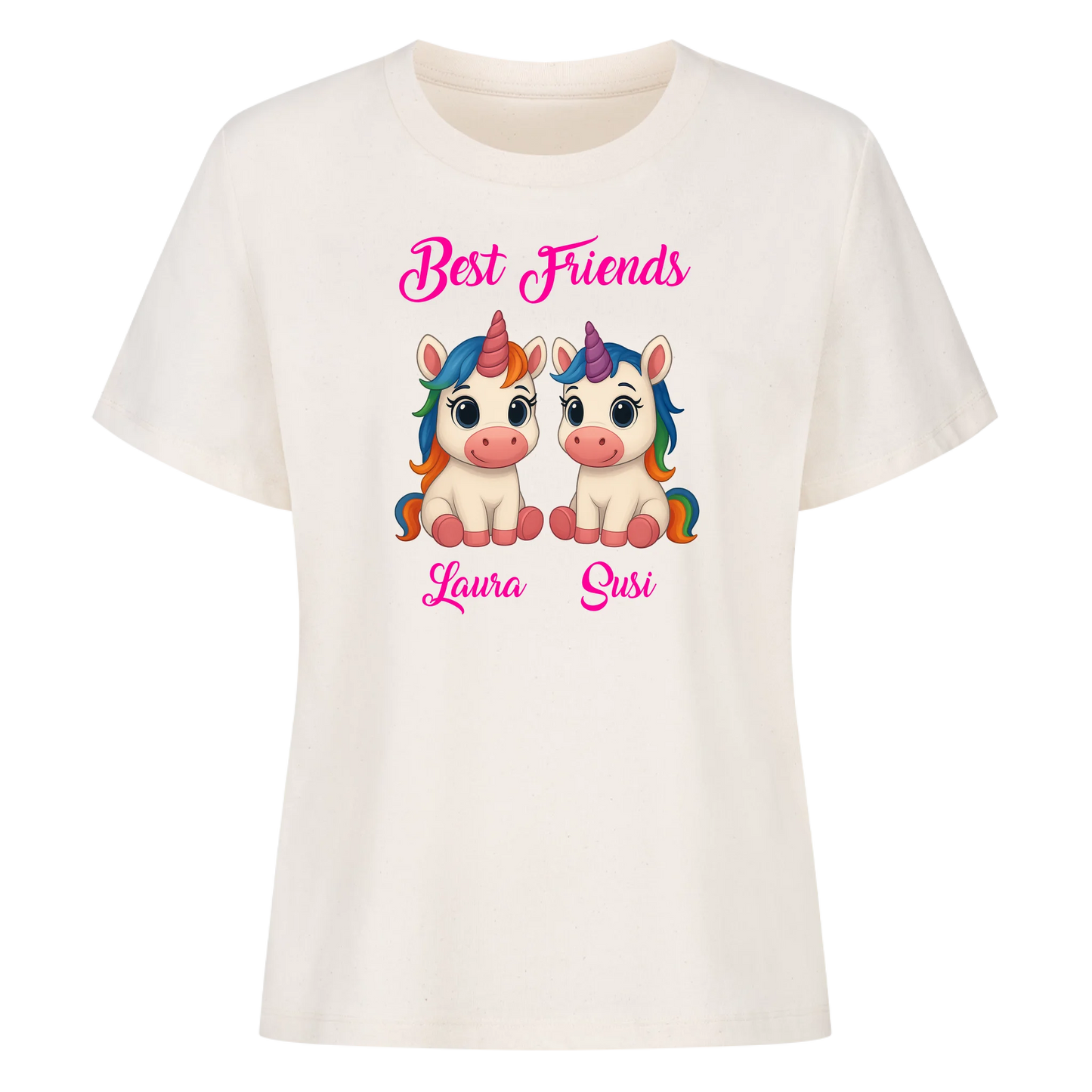 Best Friends 2 Einhörner mit Wunschnamen - Premium T-Shirt Woman