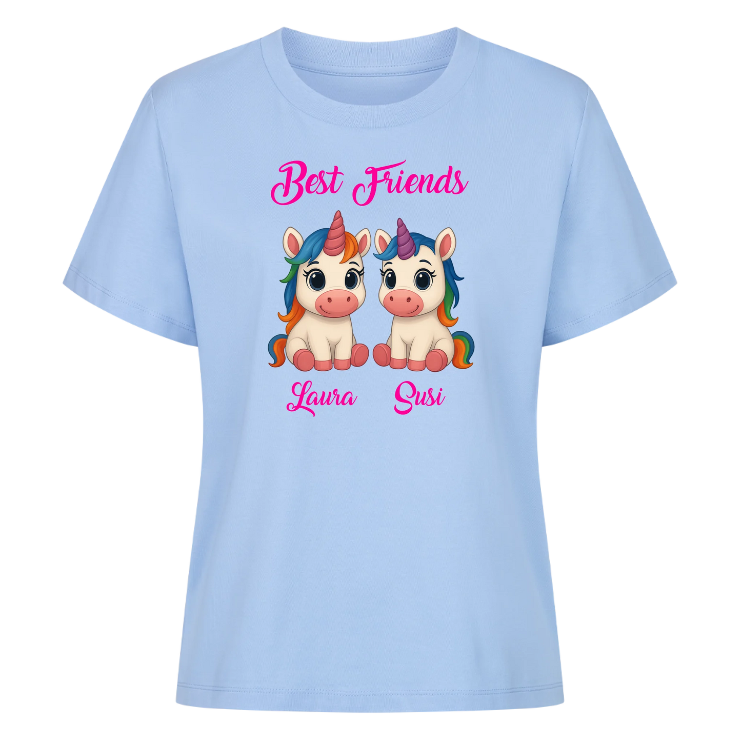 Best Friends 2 Einhörner mit Wunschnamen - Premium T-Shirt Woman