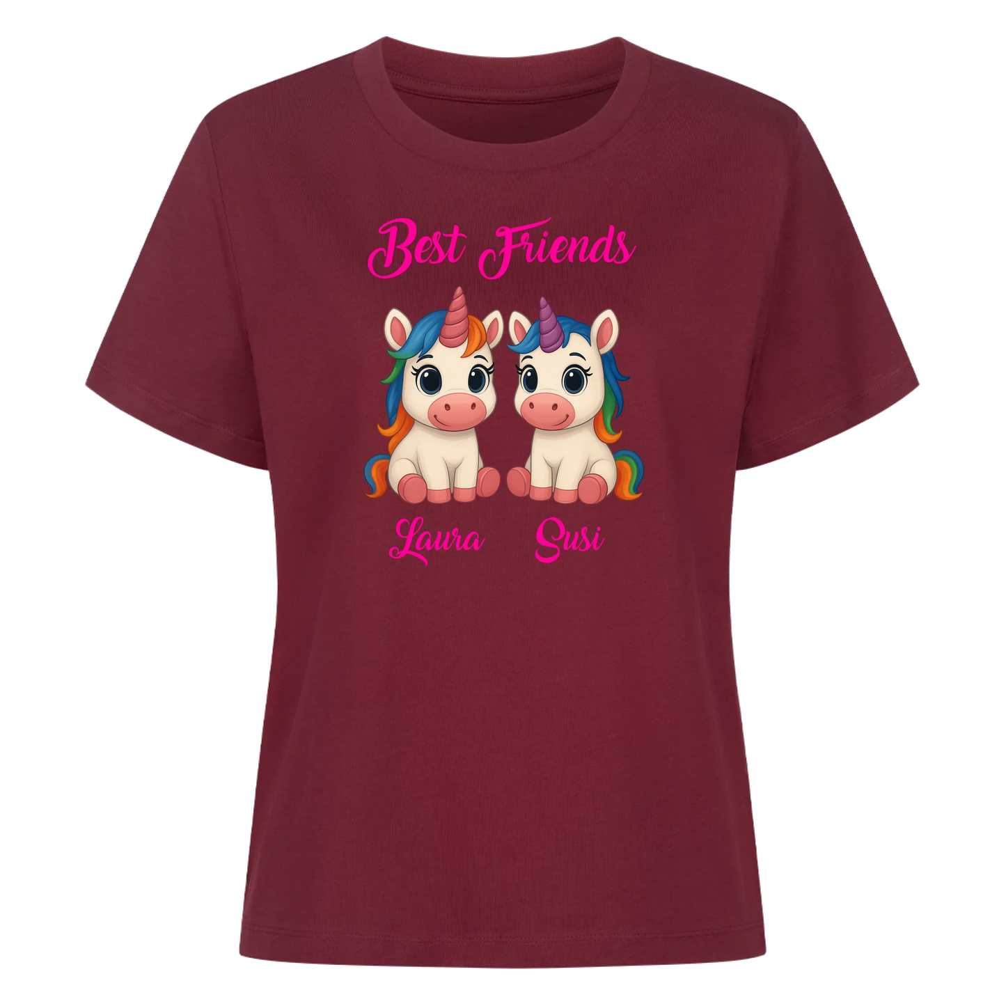 Best Friends 2 Einhörner mit Wunschnamen - Premium T-Shirt Woman