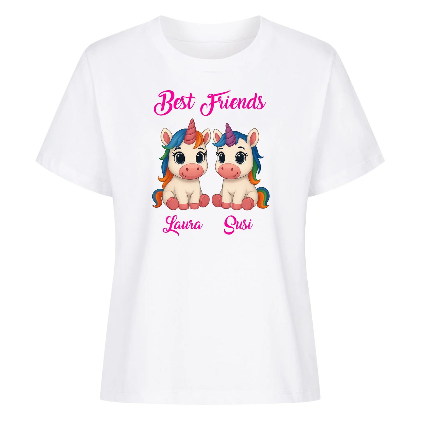 Best Friends 2 Einhörner mit Wunschnamen - Premium T-Shirt Woman