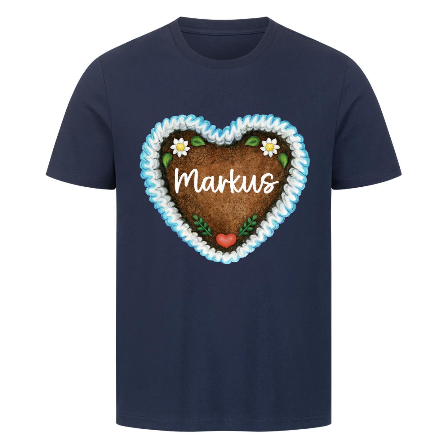Lebkuchenherz mit Wunschtext / Name - Premium T-Shirt Männer / Unisex personalisiert