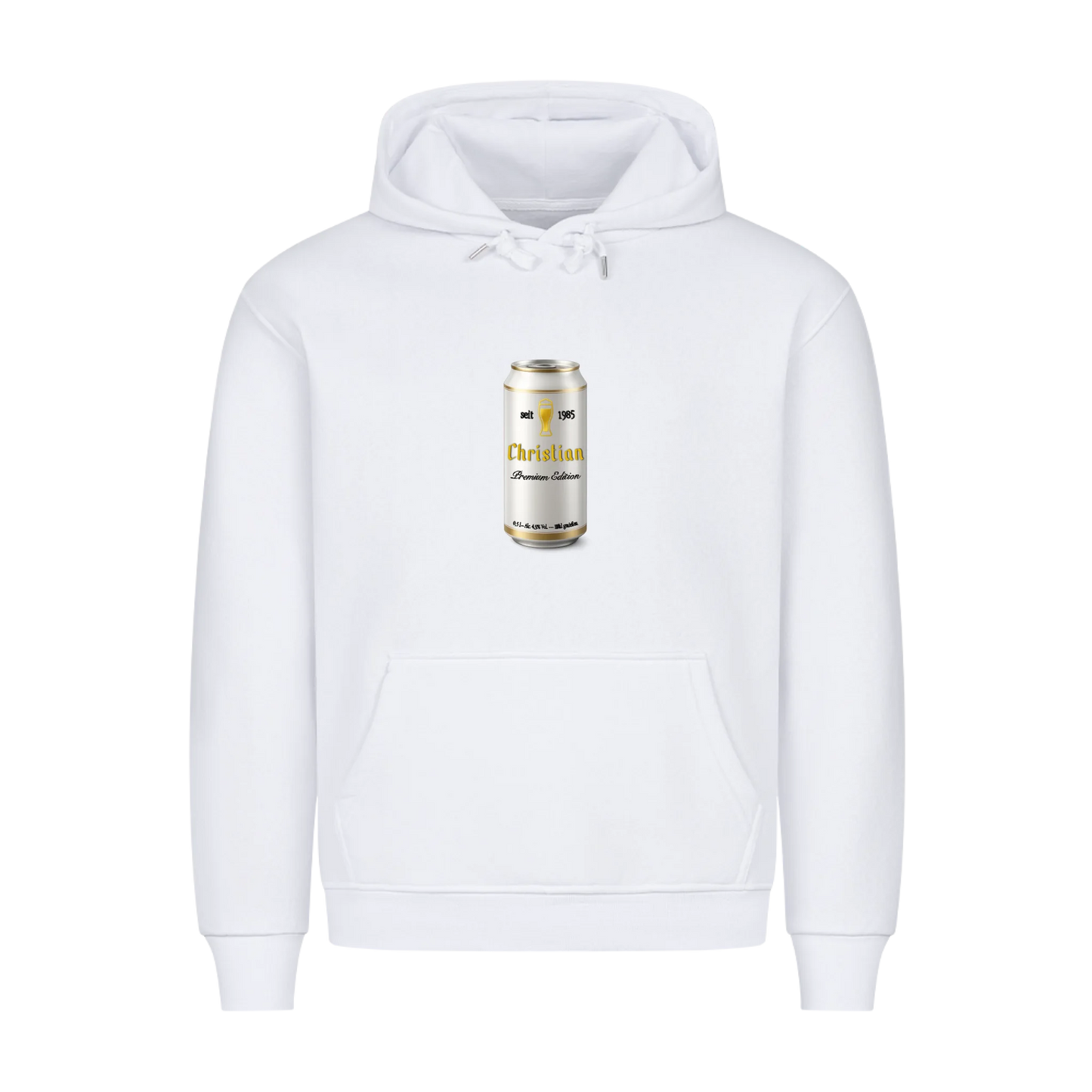 Bierdose mit Wunschnamen und Jahr - Premium Hoodie