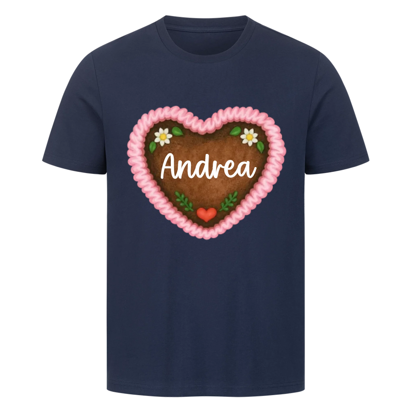 Lebkuchenherz Rosa mit Wunschname - Premium T-Shirt Unisex personalisiert