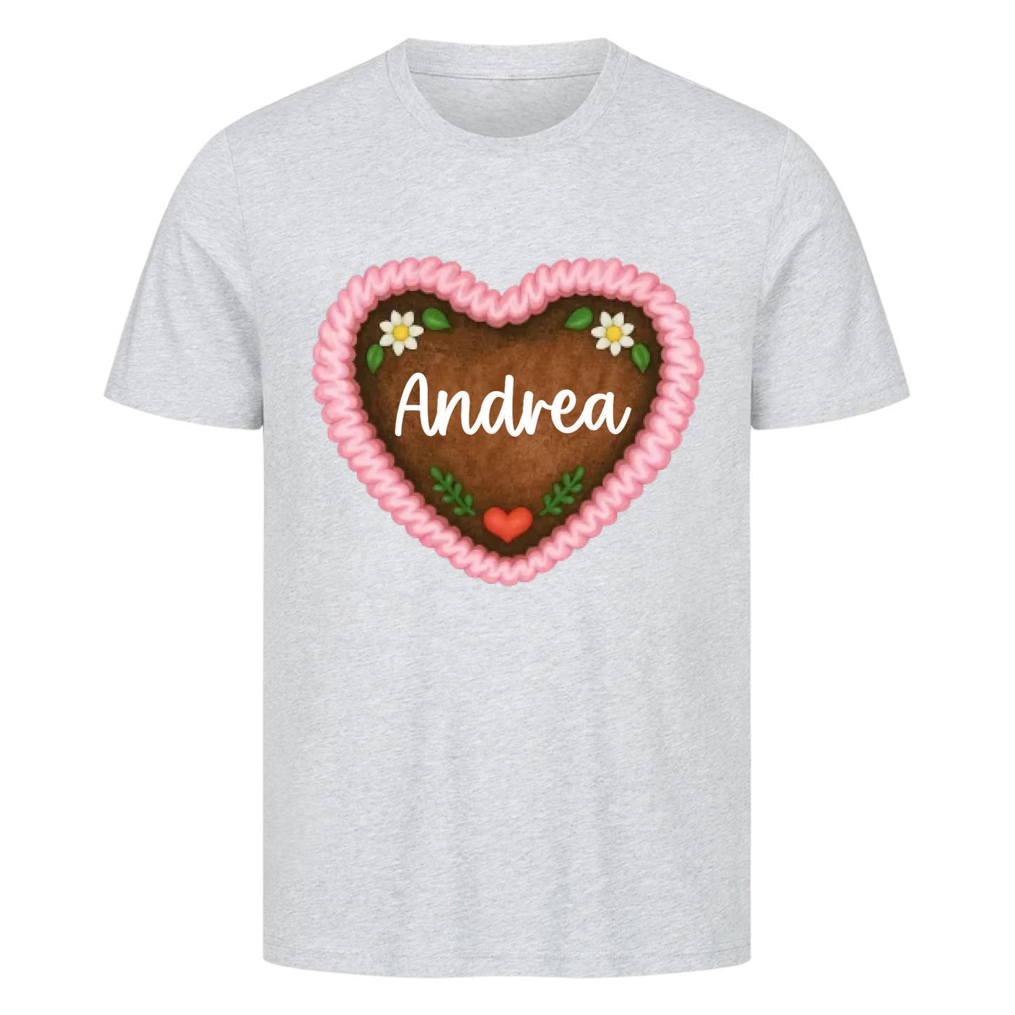 Lebkuchenherz Rosa mit Wunschname - Premium T-Shirt Unisex personalisiert