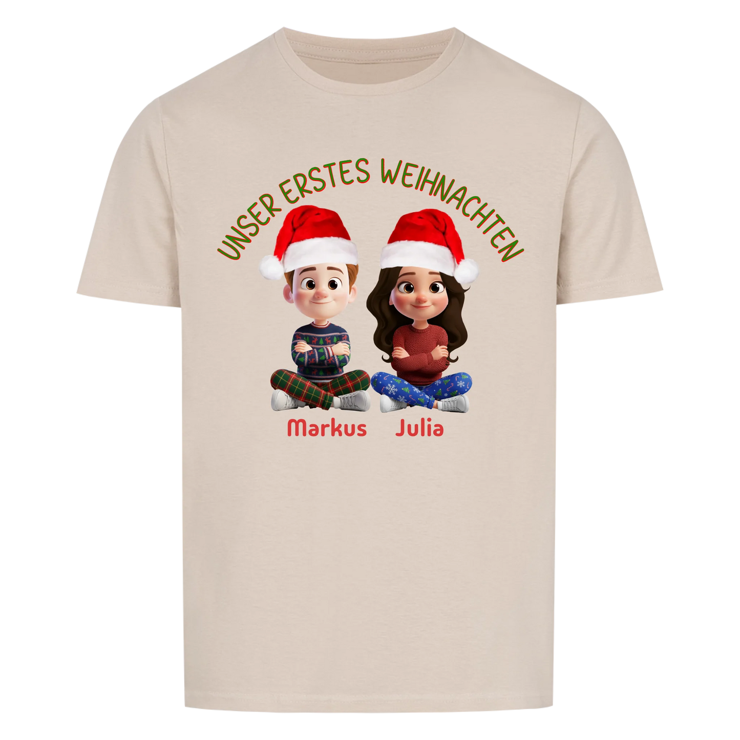 Unser erstes Weihnachten - T-Shirt Unisex - personalisiert
