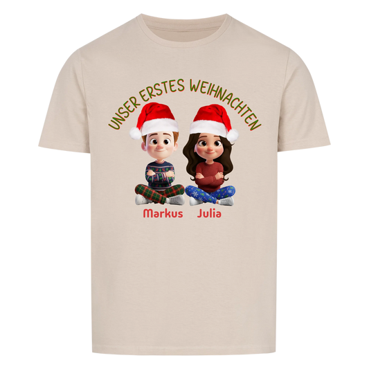 Unser erstes Weihnachten - T-Shirt Unisex - personalisiert
