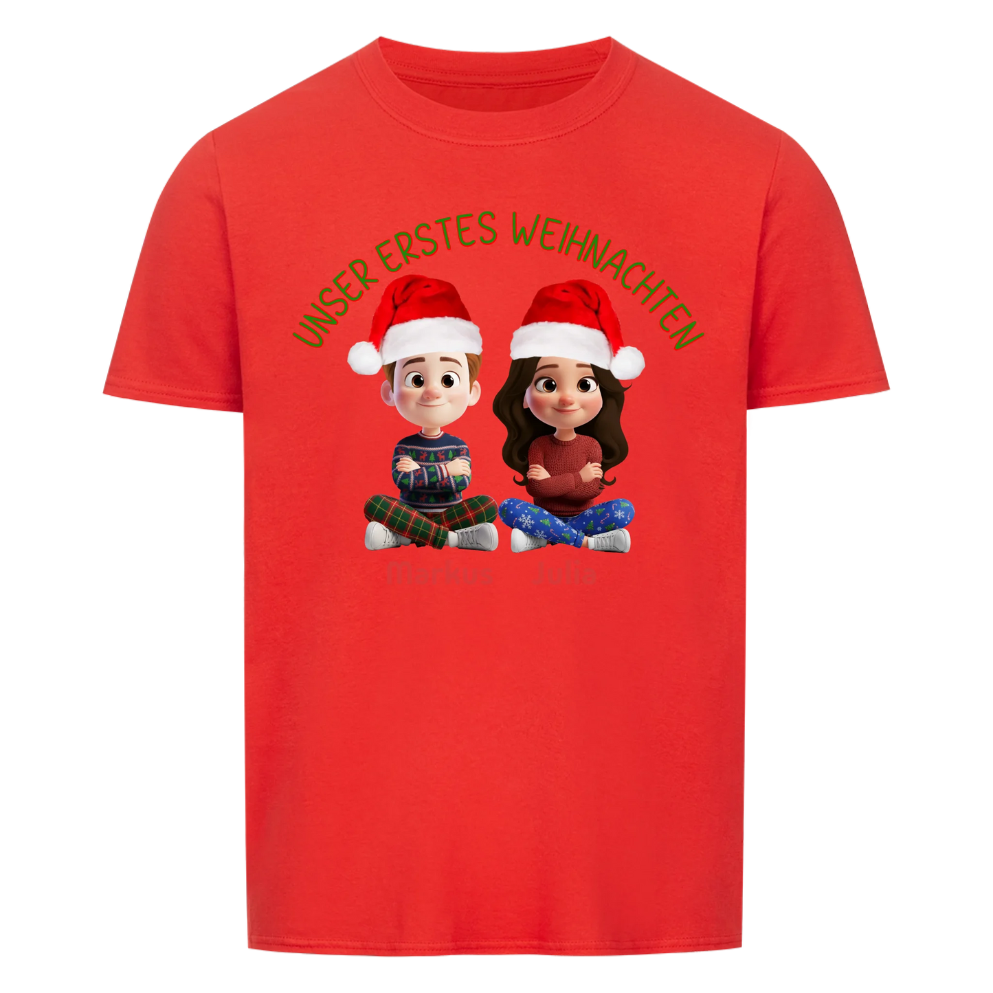 Unser erstes Weihnachten - T-Shirt Unisex - personalisiert