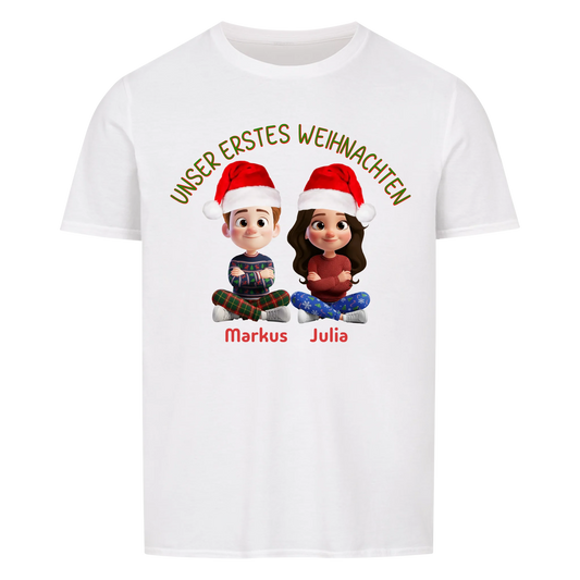 Unser erstes Weihnachten - T-Shirt Unisex - personalisiert