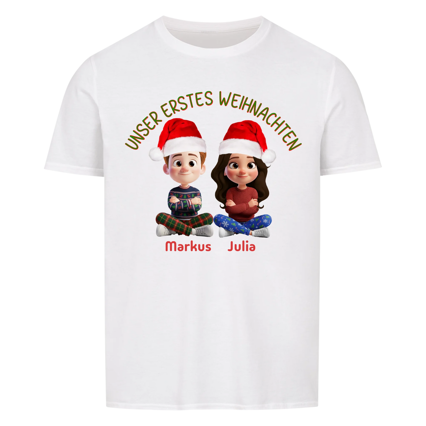Unser erstes Weihnachten - T-Shirt Unisex - personalisiert