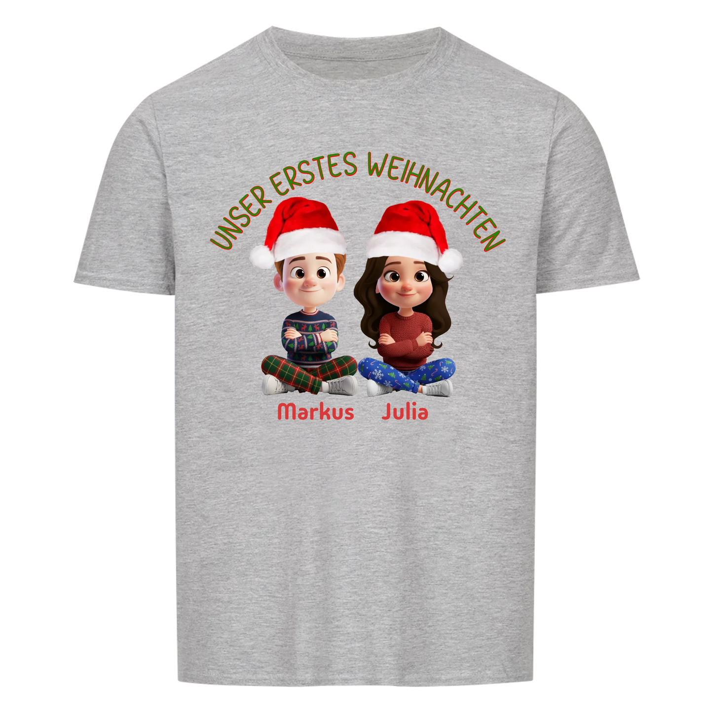 Unser erstes Weihnachten - T-Shirt Unisex - personalisiert