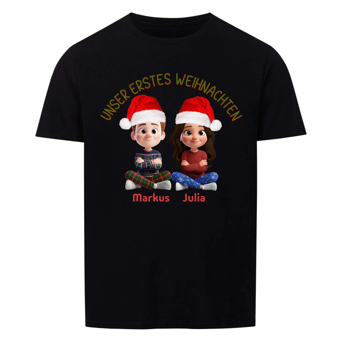 Unser erstes Weihnachten - T-Shirt Unisex - personalisiert