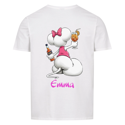 Mouse with desired alcohol - Unisex T-Shirt BACK PRINT - personalized
