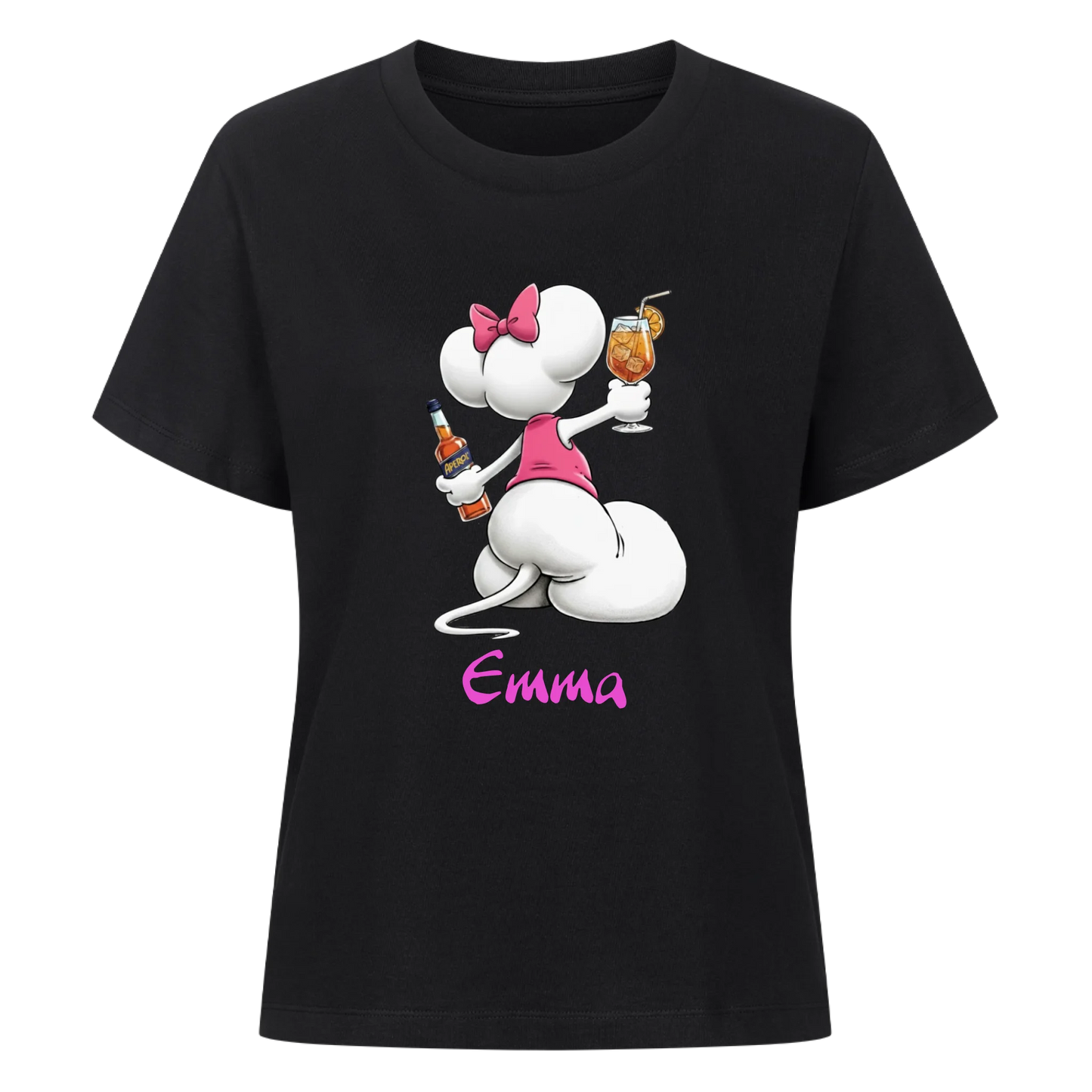 Mouse mit Wunschalkohol - Premium Organic T-Shirt Frauen FRONTDRUCK - personalisiert