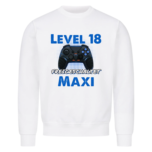 Level 18 freigeschaltet - Sweatshirt - personalisiert