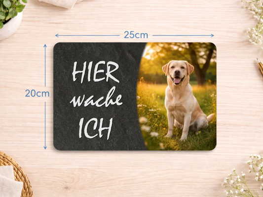 Personalisierte Schiefertafel / Metallschild Haustier | Tier | Katze | Hund - 20×30 cm – mit eigenem Foto & Namen