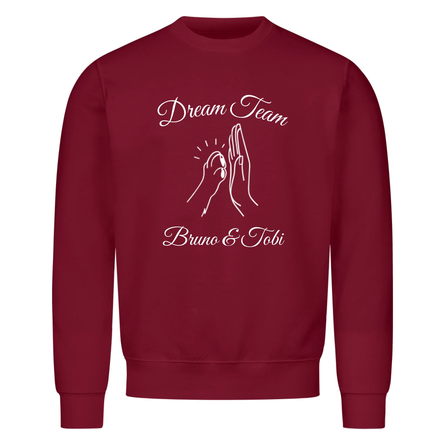 Pfote und Hand | Dream Team Haustier Hund Katze - Sweatshirt / Pulli mit Namen personalisiert