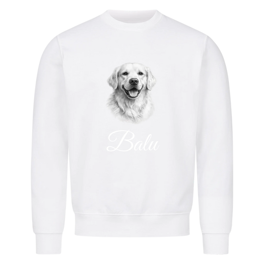 Dein Haustier als Bleistiftzeichnung - Sweatshirt / Pulli mit Namen personalisiert
