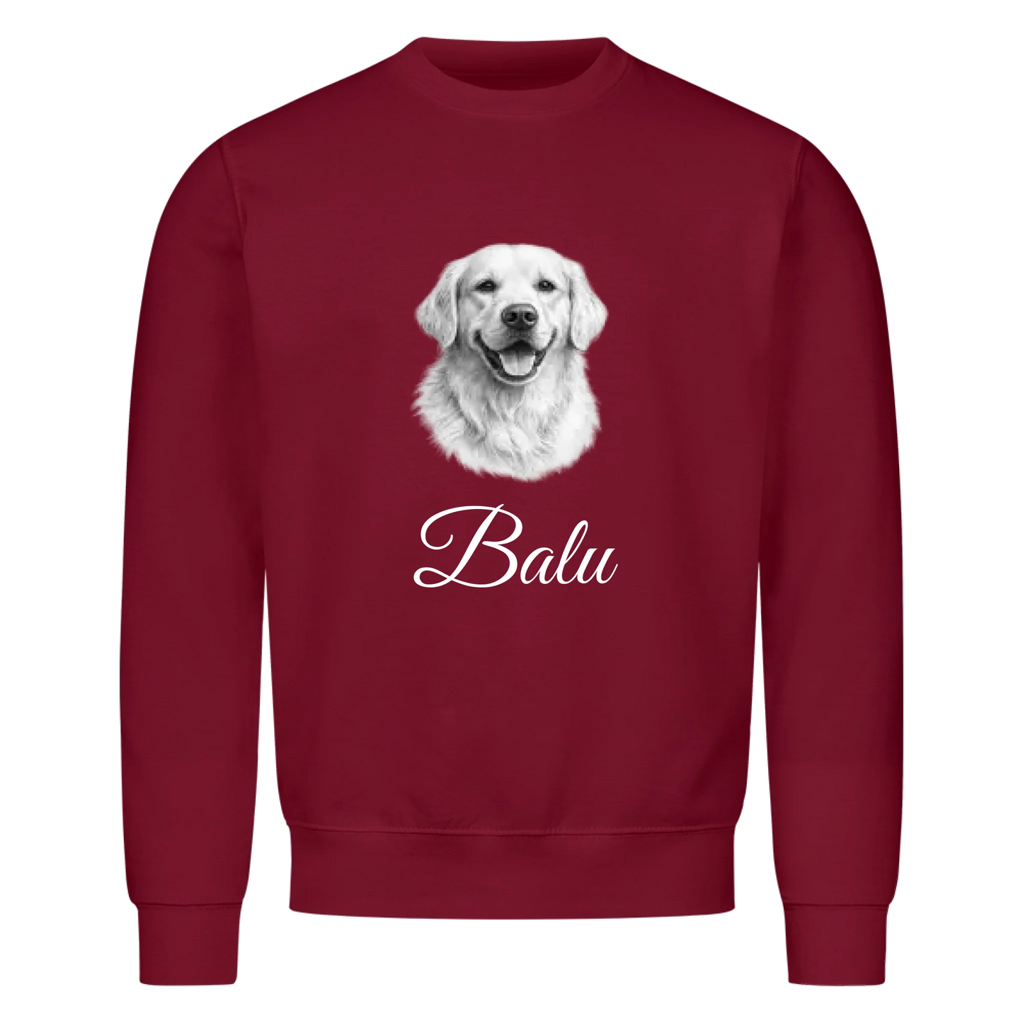 Dein Haustier als Bleistiftzeichnung - Sweatshirt / Pulli mit Namen personalisiert