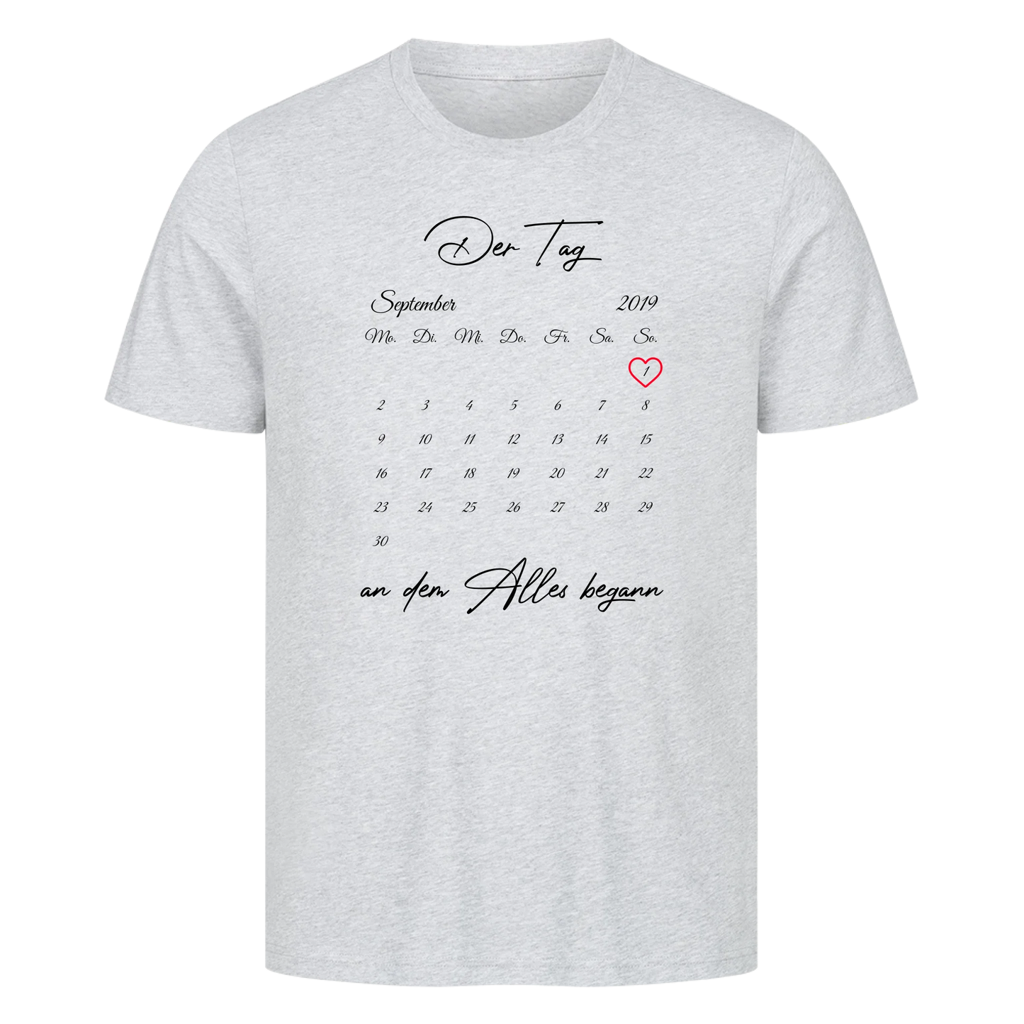 Kalender Datum mit Wunschtext - Premium T-Shirt Männer / Unisex personalisiert