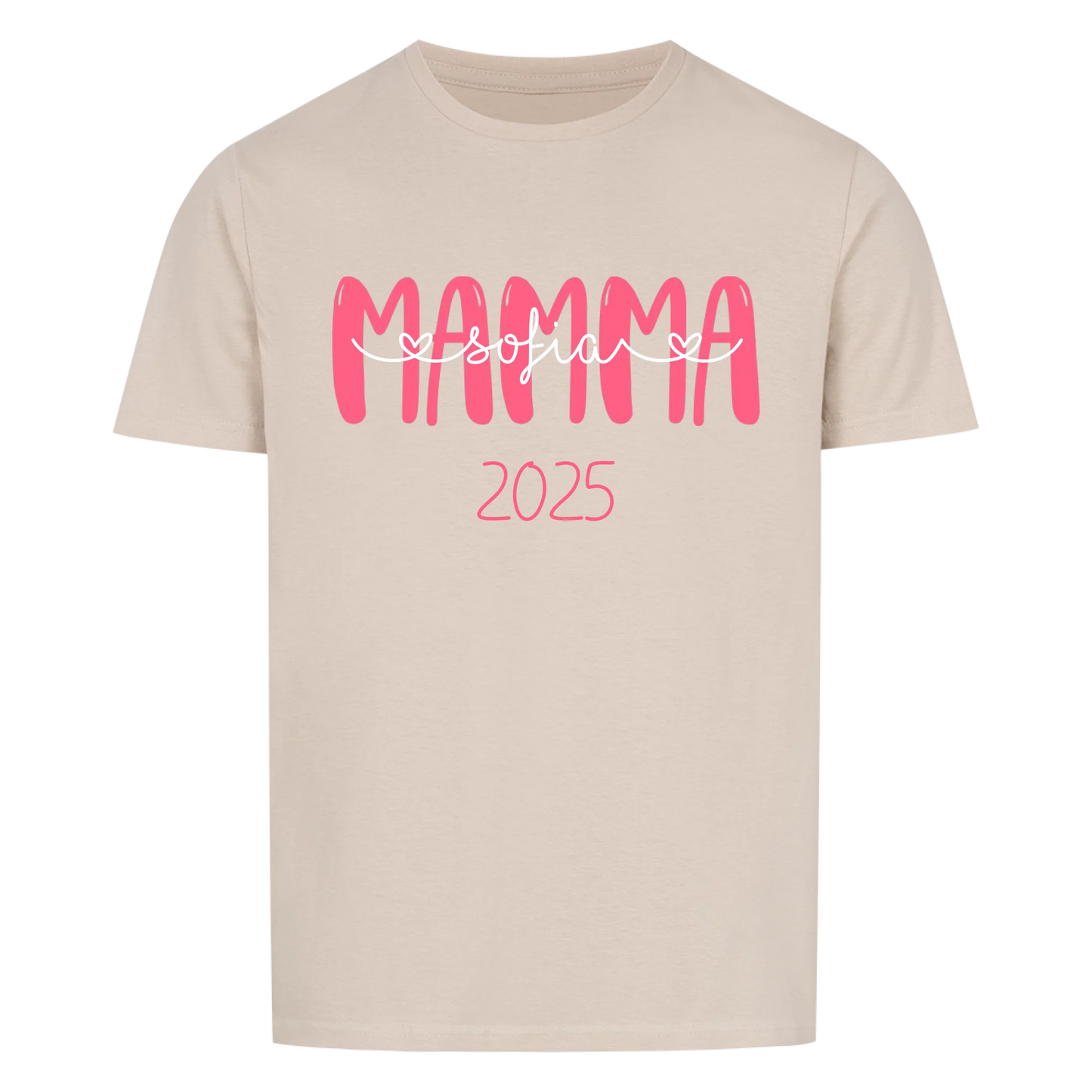Mamma mit Namen und Datum -- T-Shirt Unisex