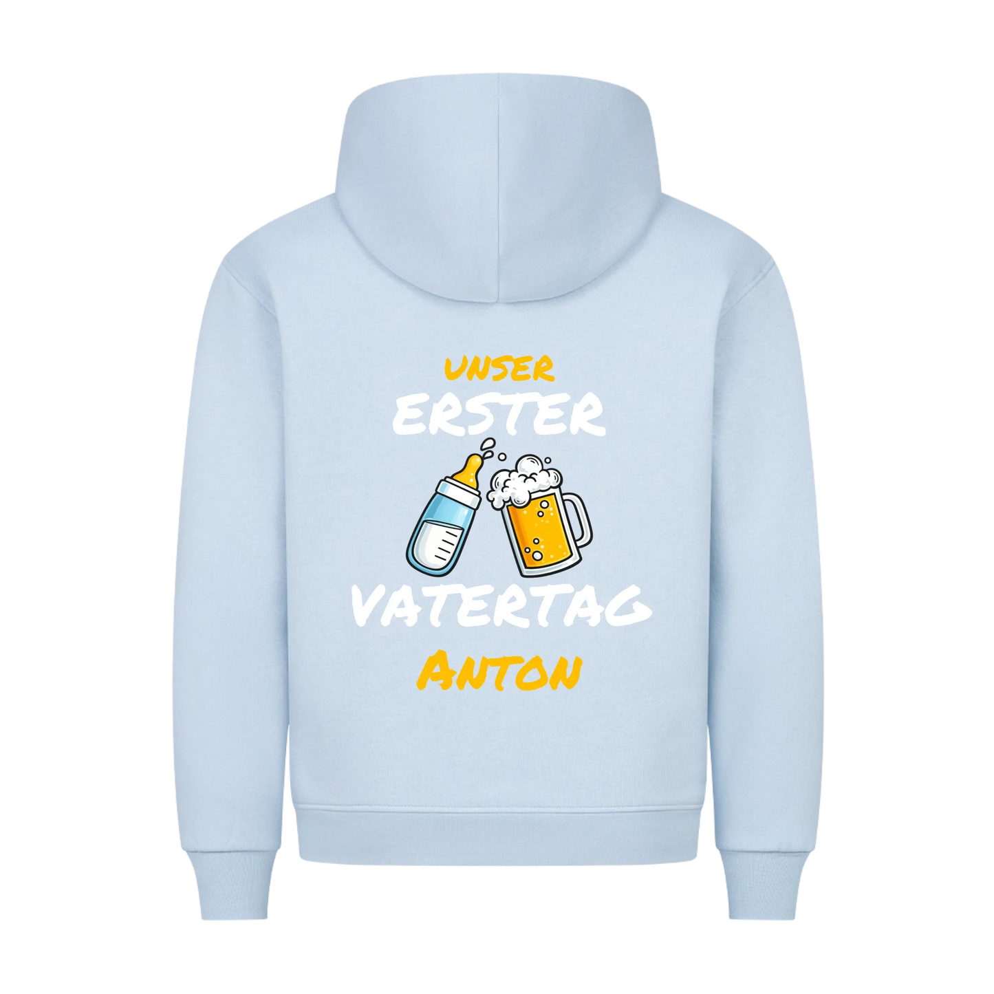 Unser erster Vatertag - Premium Hoodie Rückendruck