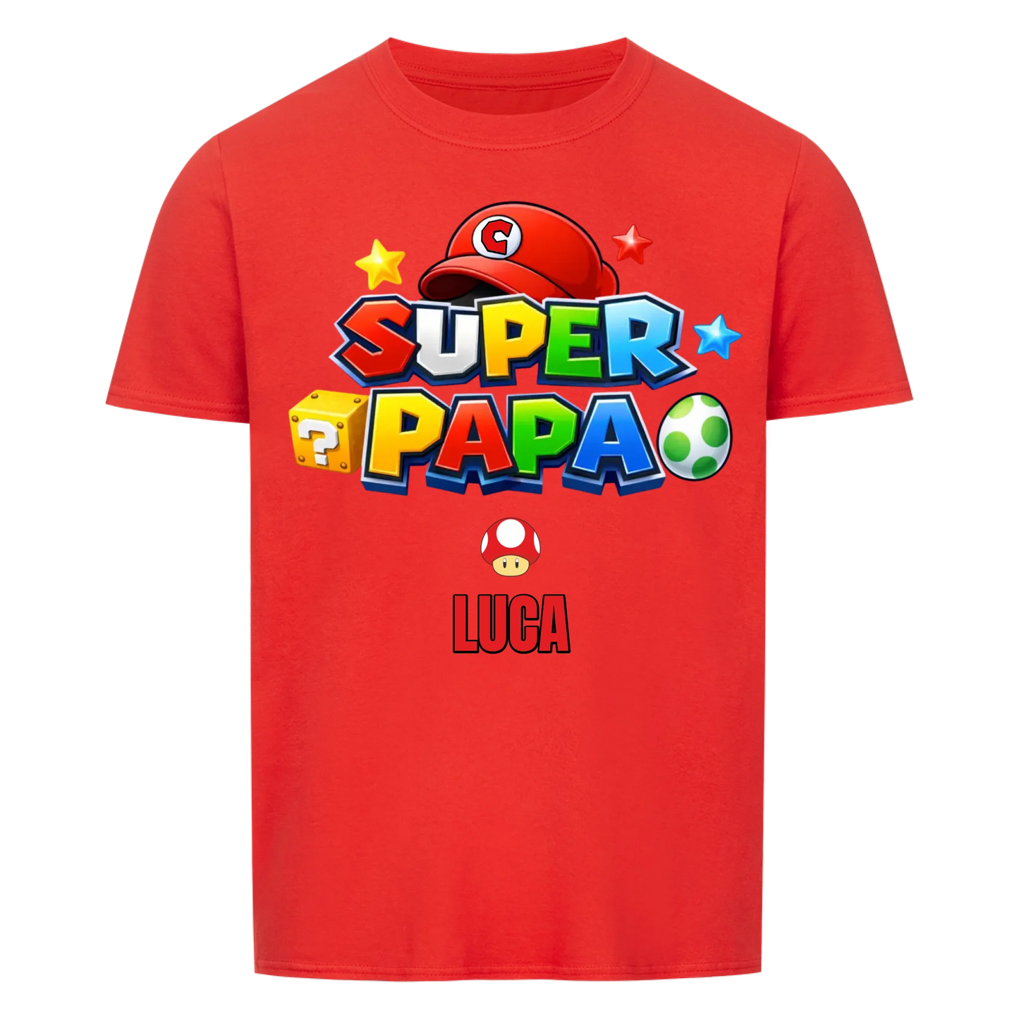 Super Papa mit Buchstabe in Cap (2) -- T-Shirt Unisex
