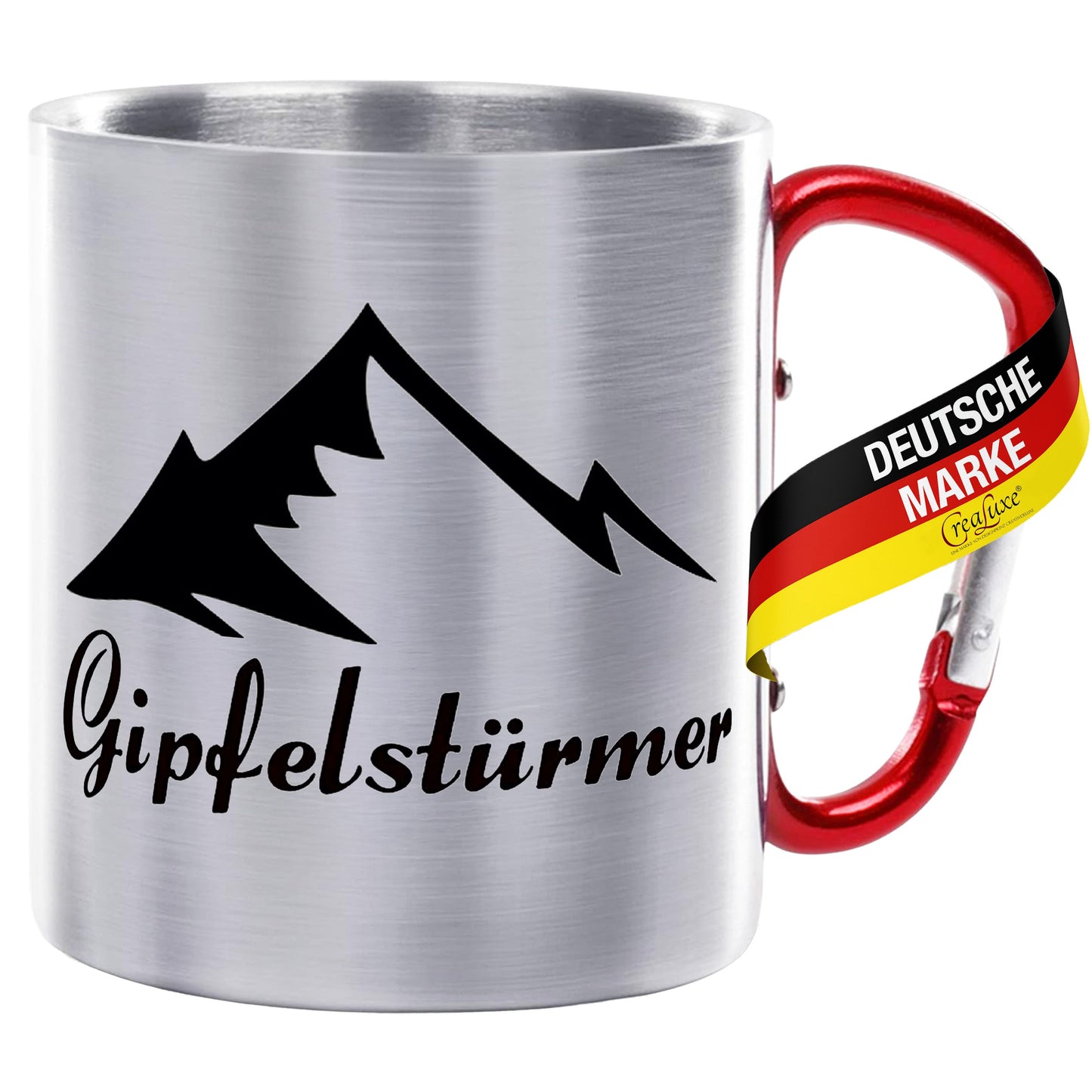 Gipfelstürmer - Edelstahltasse mit Karabiner - 330ml
