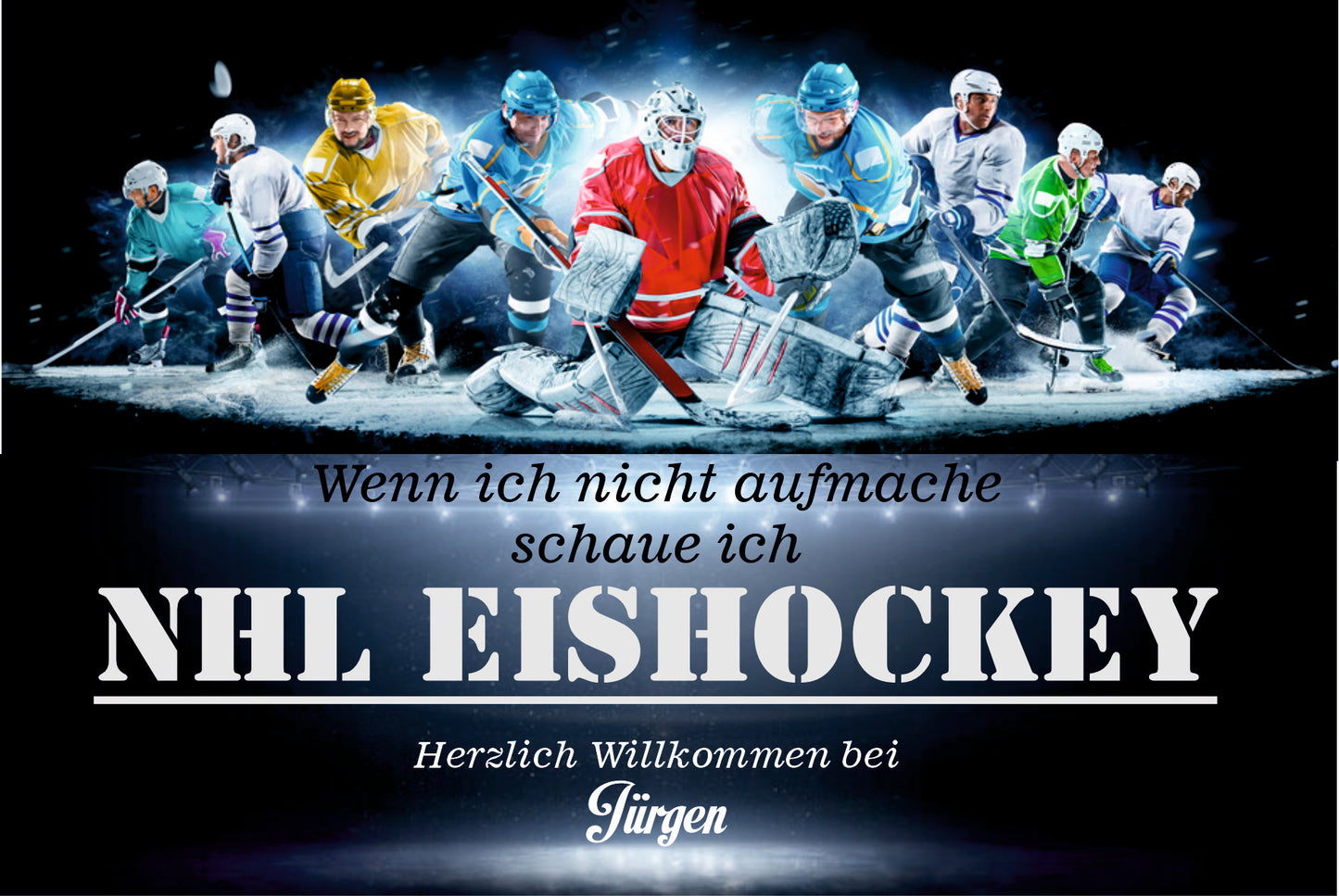 If I don't open the door, I'm watching NHL ice hockey - doormat