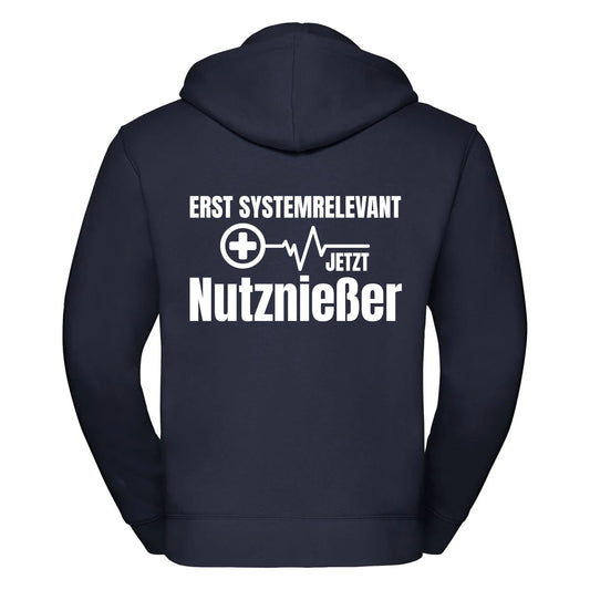 Erst Systemrelevant jetzt Nutznießer -- Zipper Hoodie / Weste Unisex