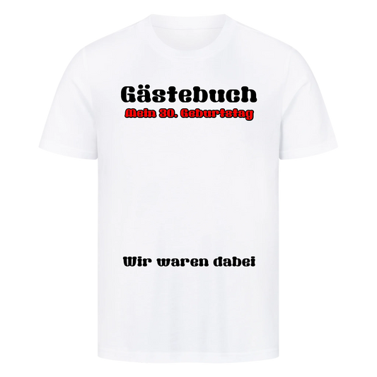 Gästebuch Premium T-Shirt - Texte, Schriften und Farben frei wählbar