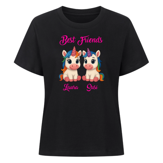 Best Friends 2 Einhörner mit Wunschnamen - Premium T-Shirt Woman