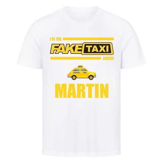 Fake Taxi Driver mit Name - Premium T-Shirt Männer / Unisex personalisiert