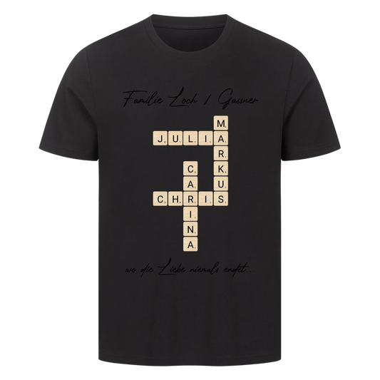 Scrabble - Familie & Wunschtext - Premium T-Shirt Männer / Unisex personalisiert