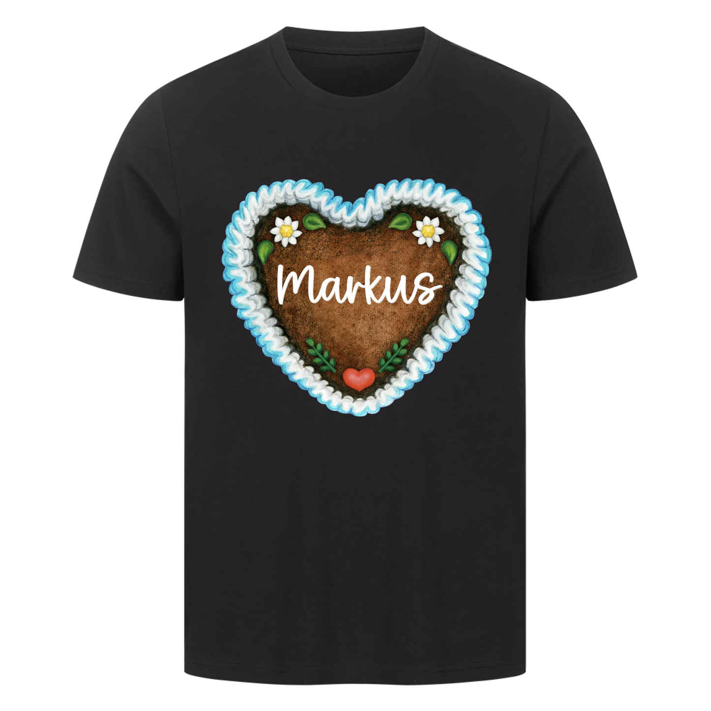 Lebkuchenherz mit Wunschtext / Name - Premium T-Shirt Männer / Unisex personalisiert