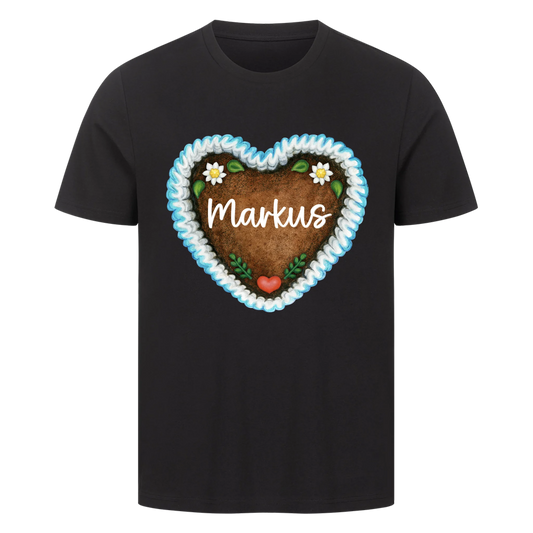 Lebkuchenherz mit Wunschtext / Name - Premium T-Shirt Männer / Unisex personalisiert