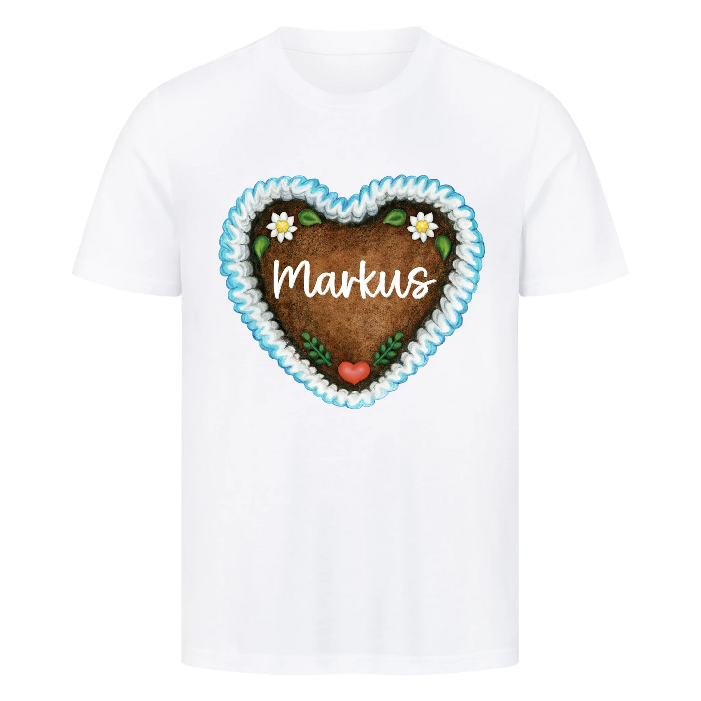 Lebkuchenherz mit Wunschtext / Name - Premium T-Shirt Männer / Unisex personalisiert