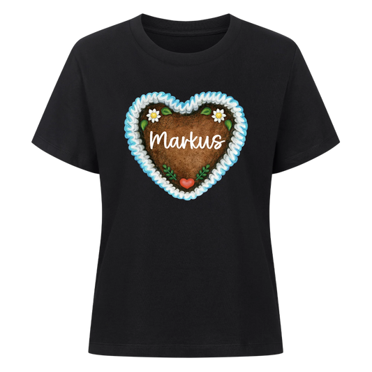Lebkuchenherz mit Wunschtext / Name - Premium T-Shirt Frauen personalisiert