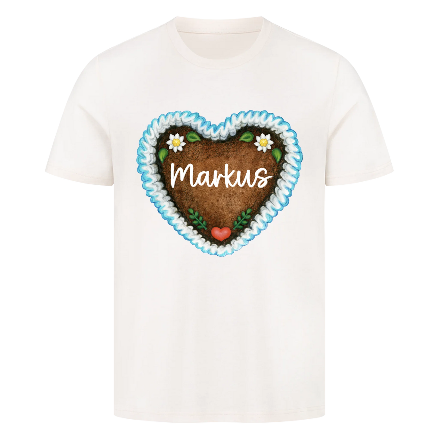 Lebkuchenherz mit Wunschtext / Name - Premium T-Shirt Männer / Unisex personalisiert