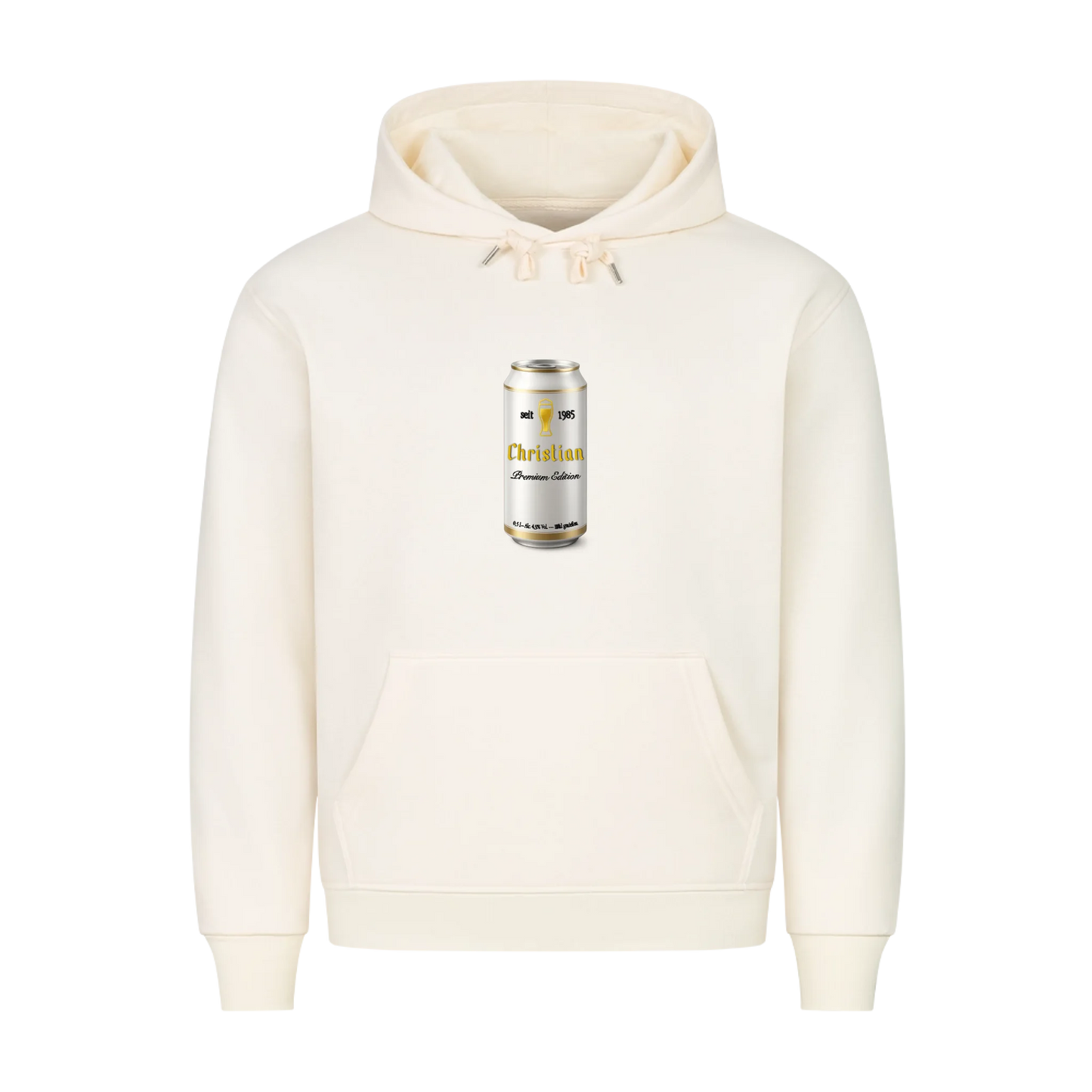 Bierdose mit Wunschnamen und Jahr - Premium Hoodie