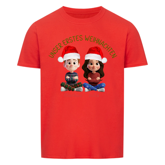 Unser erstes Weihnachten - T-Shirt Unisex - personalisiert