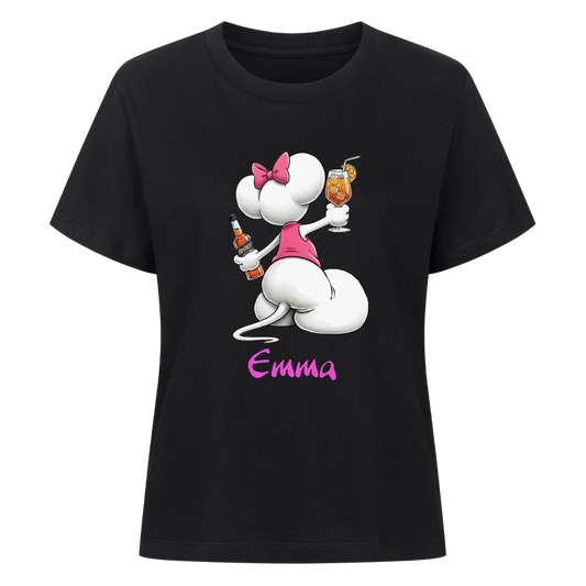 Mouse mit Wunschalkohol - Premium Organic T-Shirt Frauen FRONTDRUCK - personalisiert