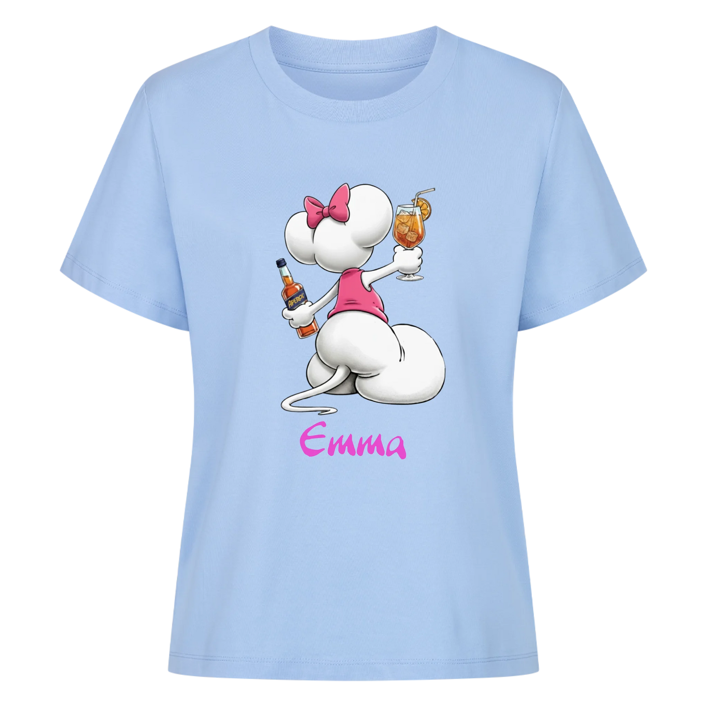 Mouse mit Wunschalkohol - Premium Organic T-Shirt Frauen FRONTDRUCK - personalisiert
